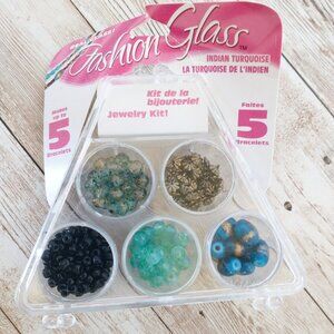 Cousin Corp Fashion Glass 5 Bracelet Jewelry Kit Indian Turquoise Jewelry Supply